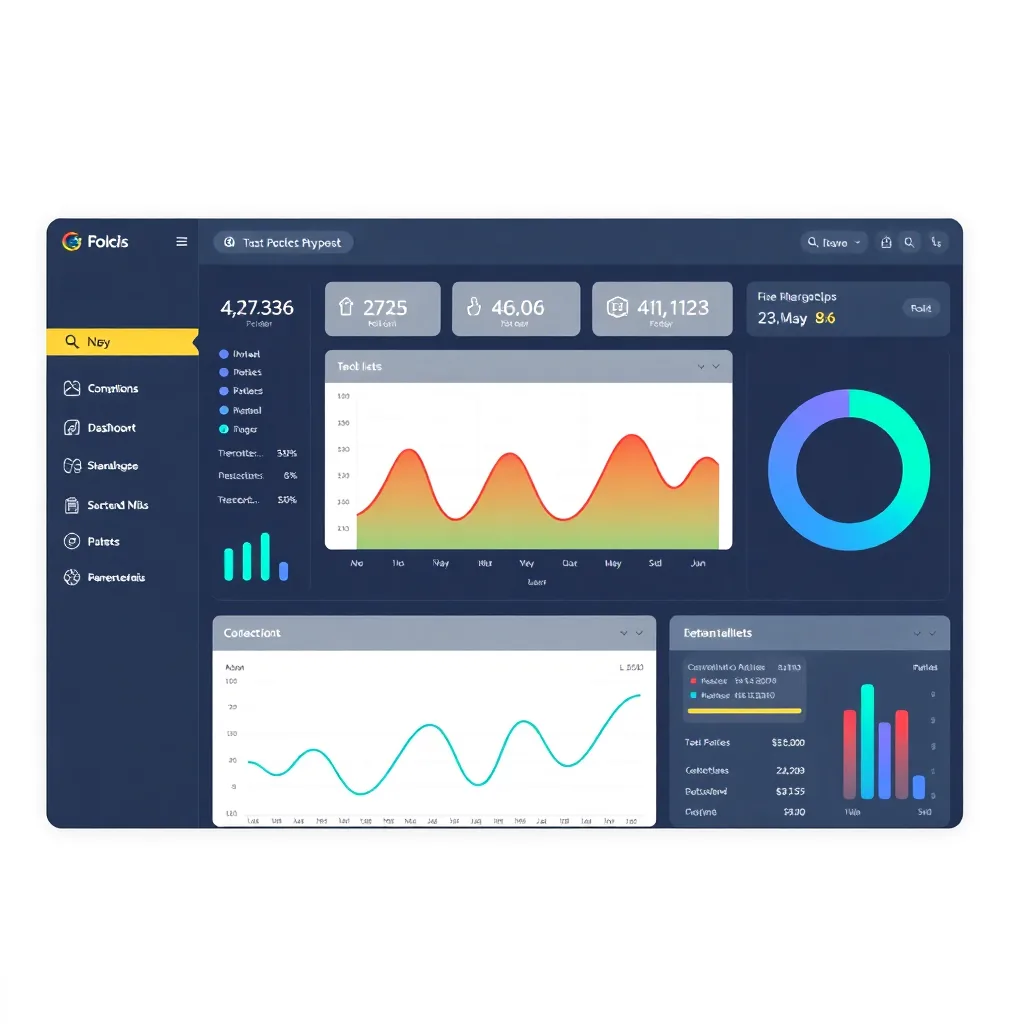 proof of concept software interface with charts and data visualization, modern dashboard design